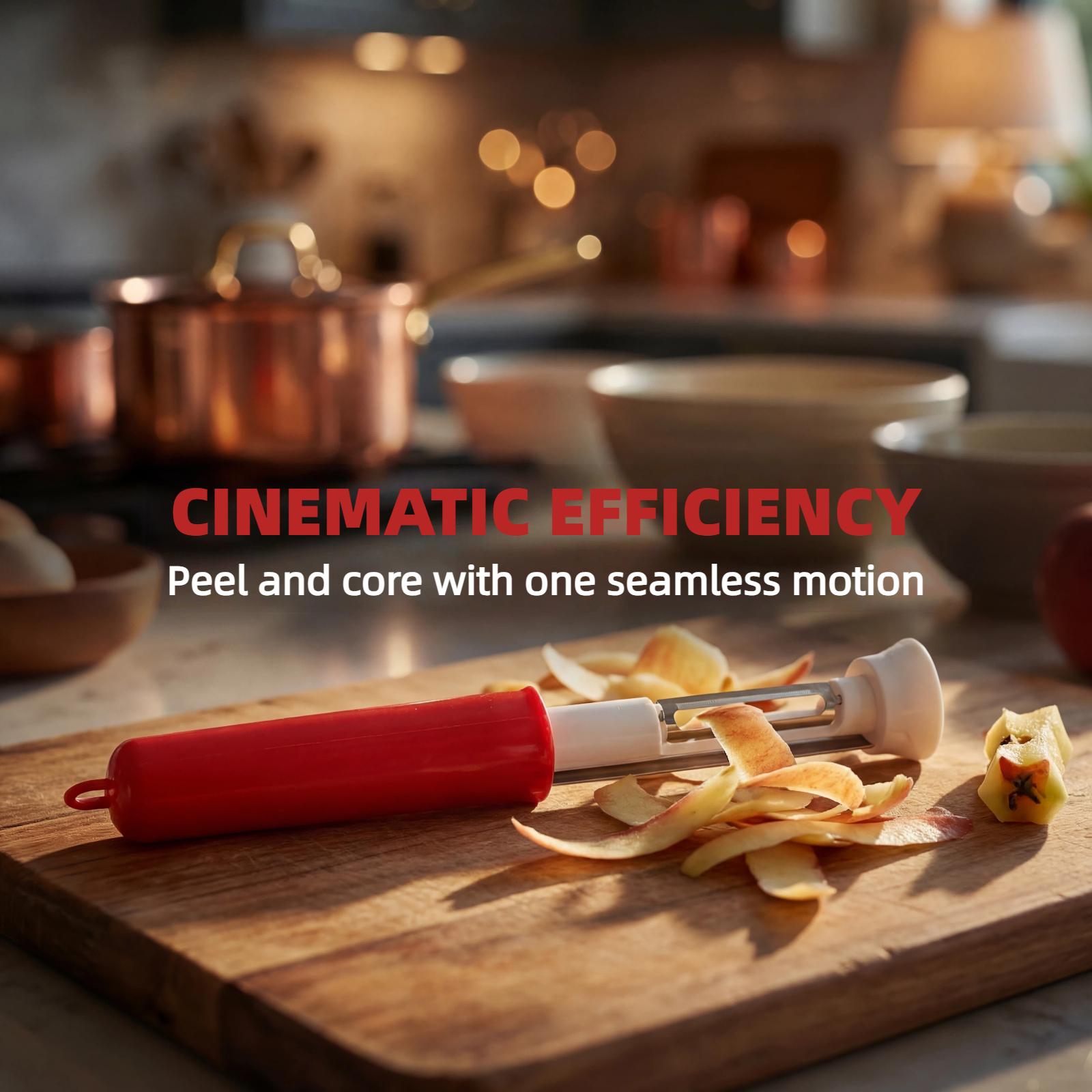 2 in 1 Apple Corer and Peeler Tool, 2026 Upgrade Stainless Steel Red Bell Pepper Seed Corer, Multi-Purpose Apple Corer for Home Kitchen, Vegetable Fruit Kitchen Gadget (1, Red)