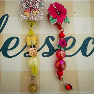 Badge Reels with Focals and Beads for Work ID Accessories Organize Your Badge Tidy and Visible Practical Solution for ID Management