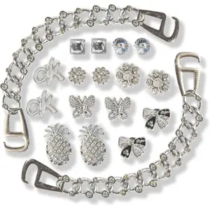 Adult Shoe Charms Set (14 count) – Bow Crown Heart Dancer Decorative Footwear Accessories, Fashion Shoe Decorations, Not a Toy-USA