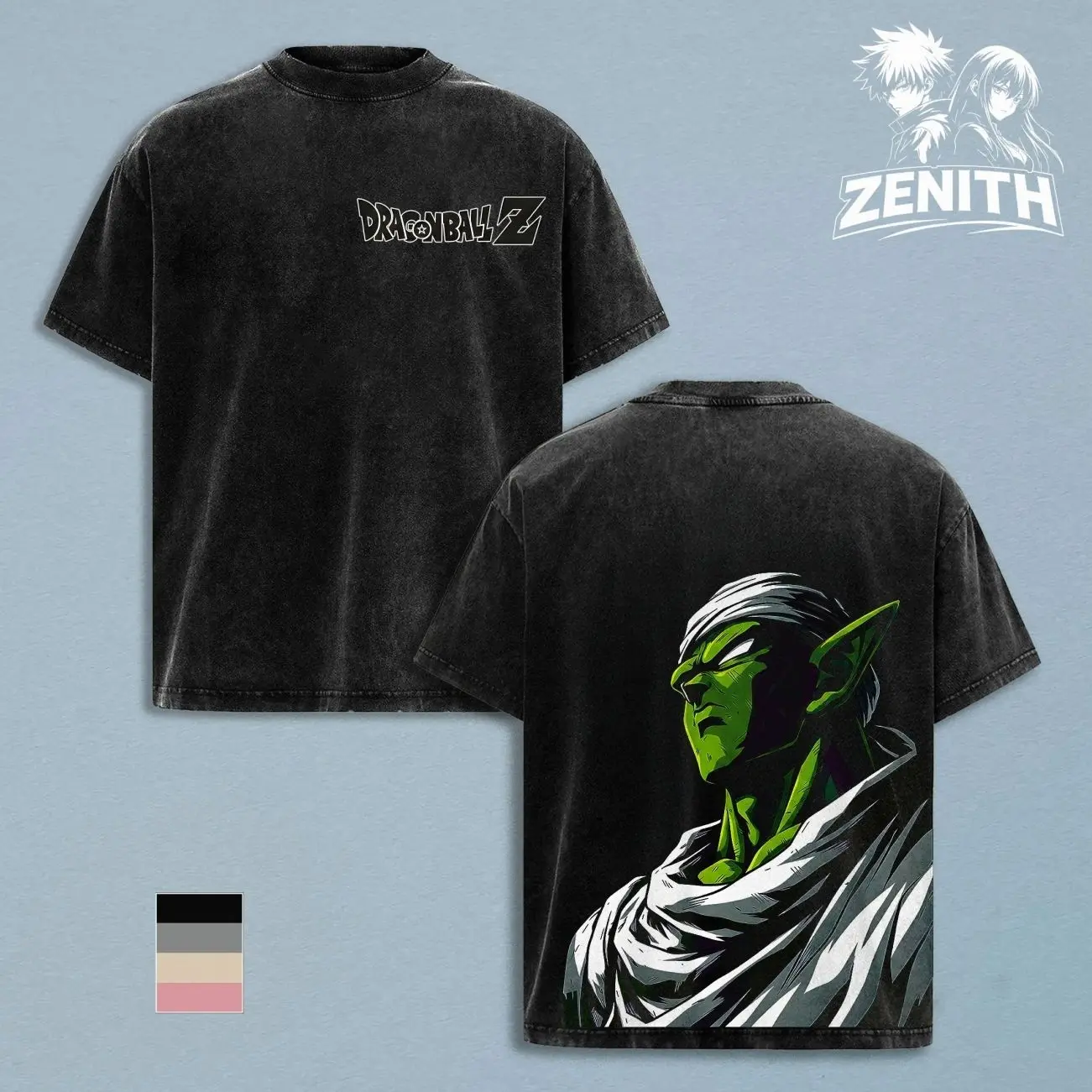 Piccolo Vintage Washed Anime Shirt, Dragon Ball Z Oversized Tee, DBZ Namekian Graphic Tee, Saiyan Saga Streetwear Shirt, Japanese Manga Washed T Shirt, Unisex Cotton Casual Clothing, Y2K Anime Graphic Tee Outfits FTD
