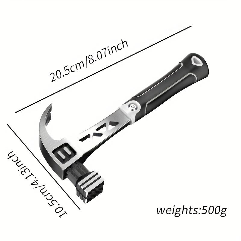 OUDISI Heavy Duty Steel Hammer with Non-Slip TPR Comfort Grip - Multi-Functional Hand Tool for Nails, Carpentry, and Industrial Use, Ergonomic Design, No Batteries Needed, Hammer for Work, Carpentry Accessories, Stylish Metal Surface, Sturdy Structure