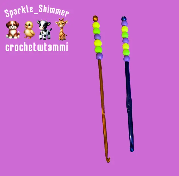 Sparkle & Shimmer Beaded 4mm & 6mm Halloween Theme Crochet Hook Perfect for Amigurumi & Detail Work Ideal for Halloween Crafting