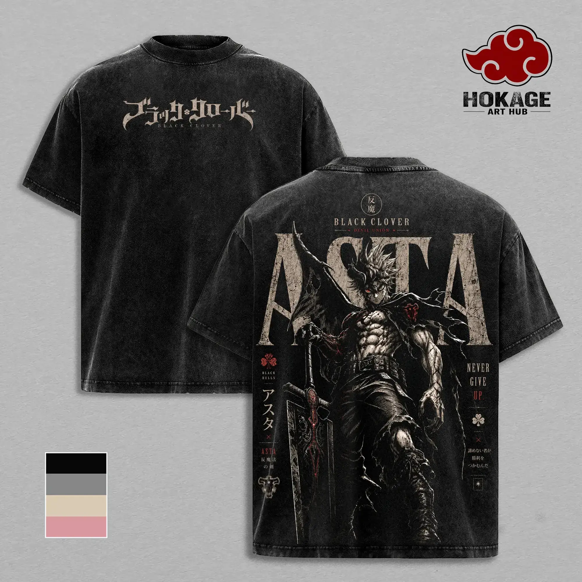 Asta Black Clover T-Shirt, Devil Union Anime Graphic Tee, Back Print Vintage 90s Anime Shirt, Graphic Tees Men, Trendy Tshirts, Men's T Shirts, Black Clover Streetwear, Unisex Cotton Distressed Tee, Merch For Men, Men Fashion Graphic Tee