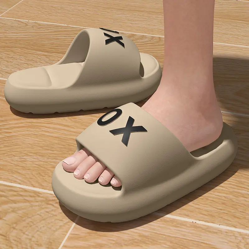 Extra-comfortable Men's Indoor & Outdoor Casual Slippers with Thick Soles EVA Material Khaki Color Home Footwear