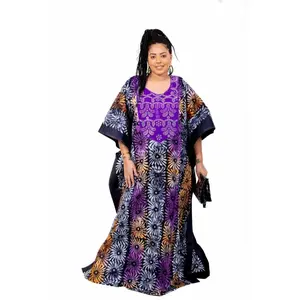Smooth Visage African Print Adire African Tie-Dye Print Boubou Kaftan Style