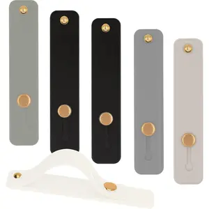 X-CPS03  Phone Grips Strap Holder for Hand Grip, Adhesive Cellphone Case Accessories Sticky Gripper Handle Holders for Back of Phone with Finger Loop for Kindle, iPhone, iPad - 4 x Grey, Black, White