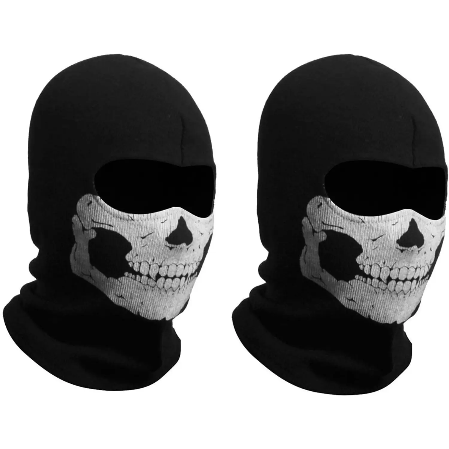 2 Pack Skull Balaclava Full Face Mask Ghost Face Cover Breathable Neck Gaiter for Men Women