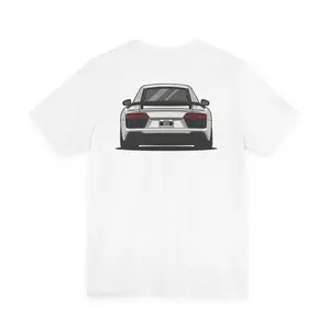 Audi R8 Alpine White Tee — Short Sleeve Car Fan Shirt