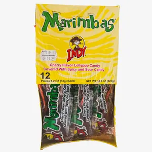 Indy Marimbas Cherry Flavored Lollipop Candy Sweet Fruity