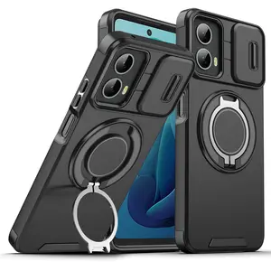 For MOTO G-5G 2026/G-5G 2025/G Power/G Play/G Stylus 6 2024 360° Spin Magnetic Stand Case, [Built-in Slide Camera Cover & Stand] Military Grade Drop [360° Ring Holder]Full-Body Shockproof Case Phone Case [Compatible with MagSafe]