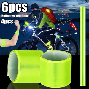 6pcs/ 4pcs Reflective Clapping Wristbands - Suitable for Night Biking, Motorcycling, Hiking, and Running as Reflective Safety Indicators