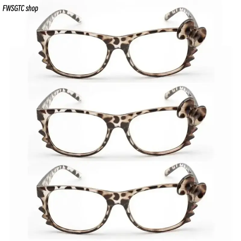 3-Pack cute Y2K leopard print glasses with trendy cartoon nerd frames. Chic decorative eyewear fits street style, back-to-school and Y2K outfits perfectly. Lovely practical gifts for various female-themed holidays.