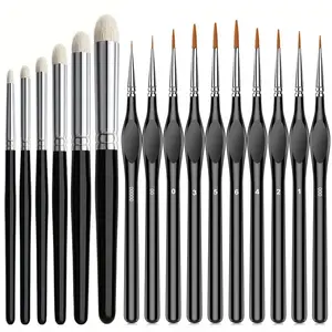 Professional Miniature Paint Brush Set - Fine Detail Wood Handle, Anti-Shedding & Even Pigment Grab, Ideal for Warhammer 40K, Dnd, Citadel & Scale Models, Enamel/Fantasy Figurines & Micro Detailing - Perfect Christmas Gift for Beginners