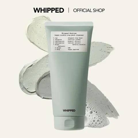 [WHIPPED OFFICIAL] WHIPPED Charcoal Cookie Clay Face Wash for Blackheads and Pores - A Deep Cleansing Vegan Facial Cleanser and Exfoliating Korean Skincare Face Wash, Doubles as a Face Mask, 6.0 fl. oz