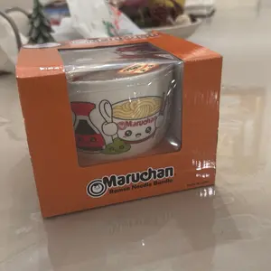 Maruchan Ramen Noodle Bundle Ceramic Bowl Gift Set with Kawaii Noodle Design