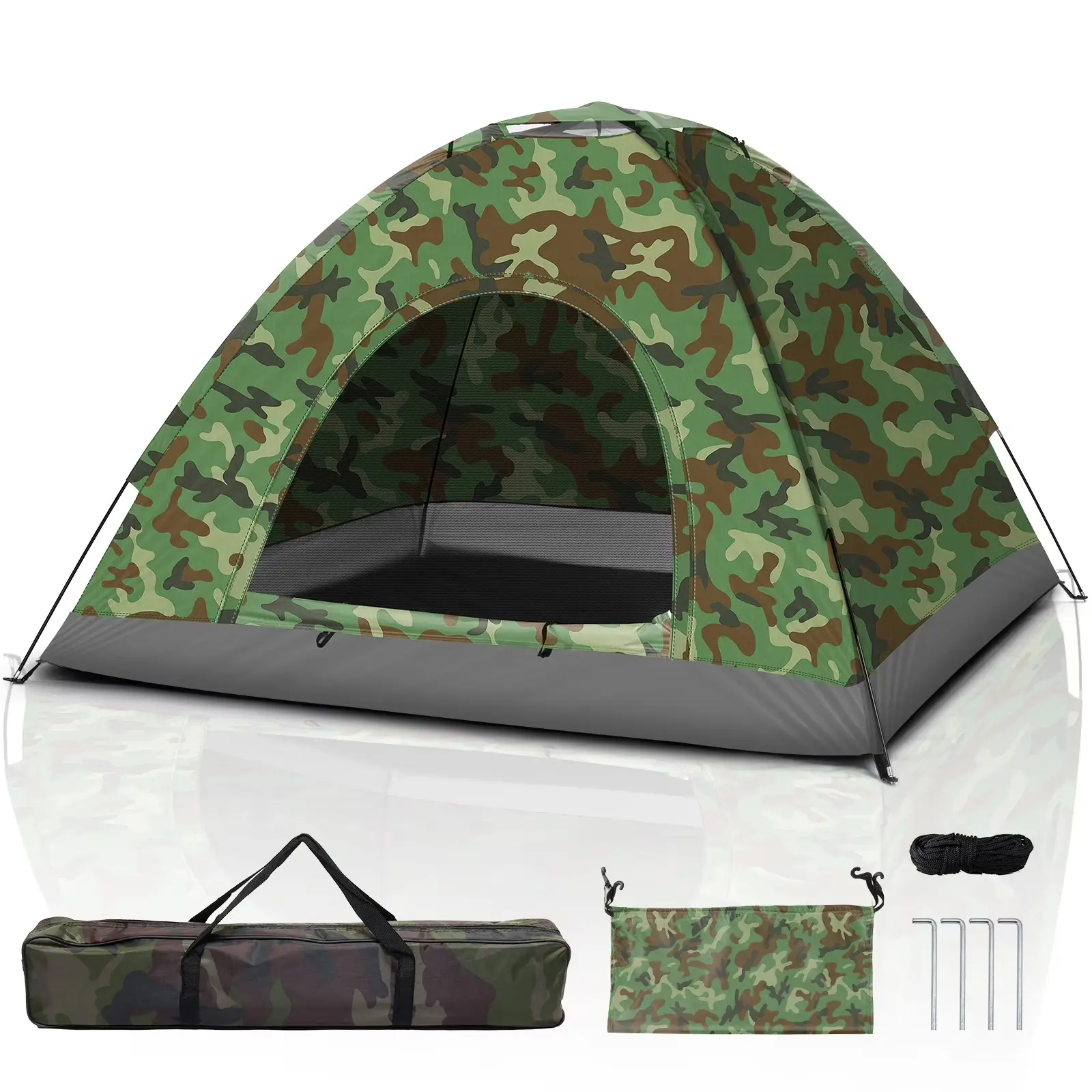 4 Person Outdoor Camping Waterproof Folding Tent for Hiking Picnic,Camouflage