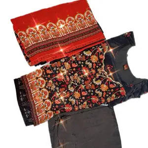 Black and Red Indian Suit - Casual Dress for Summer, Ideal for Various Occasions