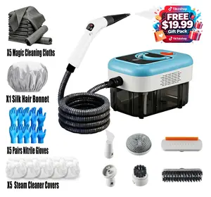 Portable Handheld Steam Cleaner, 22pcs Accessories 8-Level Adjustable Steamer, 15s Heat-Up for Home Tile Grout Grease Car Detailing