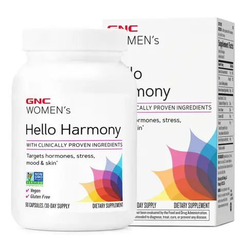 GNC Women's Hello Harmony, Hormonal, Stress, Mood and Skin Support, 90 Count