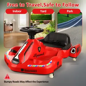 [New Year Gift] WizAura 12V Electric Drifting Wiggle Car for Kids Ages 3-6 – Battery Powered Ride-On w/ Music, Bluetooth, LED Lights, 3 Speeds & 360° Spin, TikTokShopfalldealsforyou