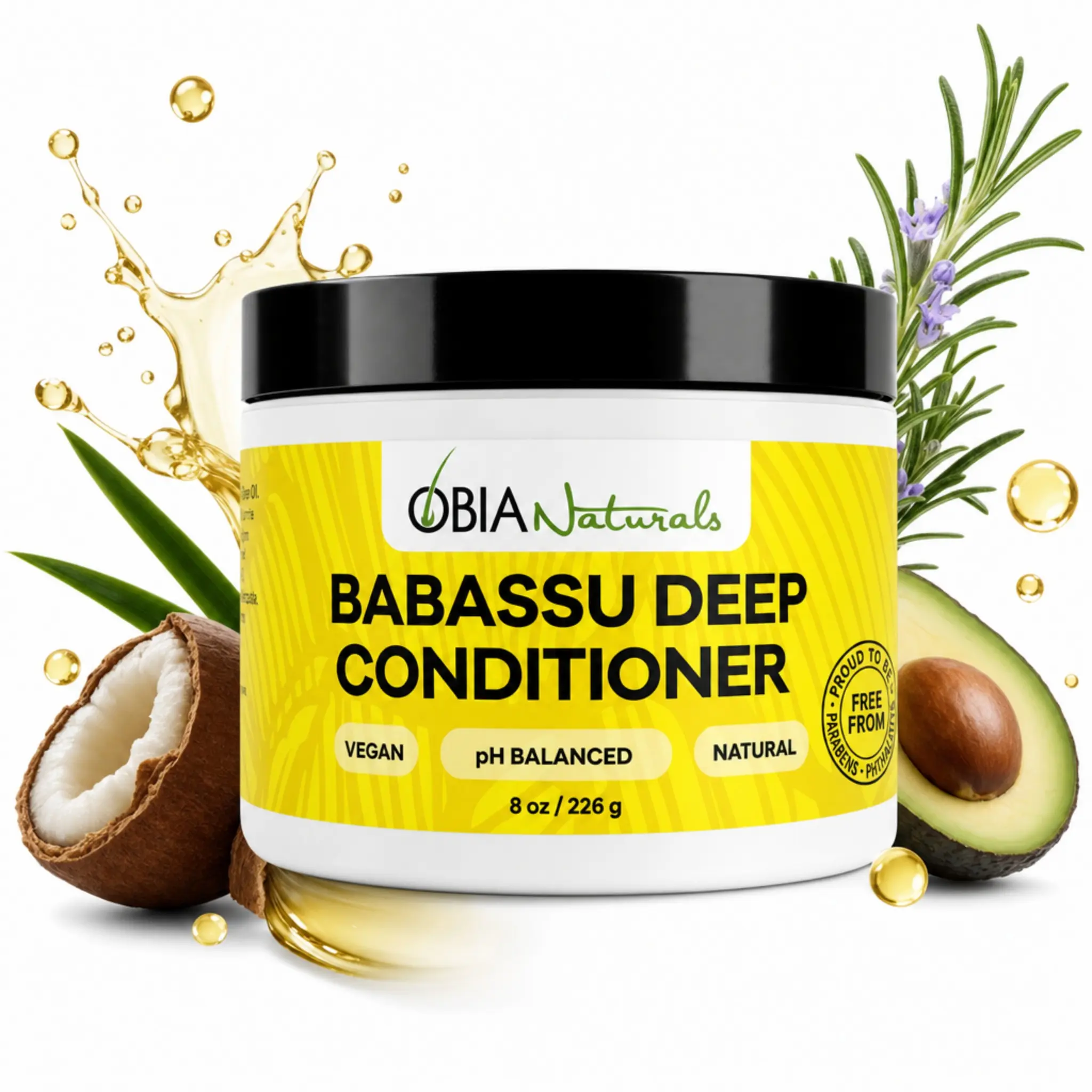 OBIA Naturals Babassu Deep Conditioner – Protein-Free Deep Conditioner for Dry, Damaged Curly Hair, 8 oz