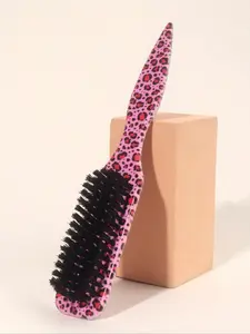 Leopard Nylon Hair Brush, Smooth Back Hair Brush, Hair Styling Brush, Soft Bristles for Lowering Hair Edges, Shining Effect, Suitable for Both Genders