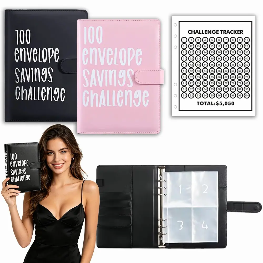 100 Envelopes Summer Vacation Season Saving Challenge, savings challenge book -budget book,Summer Holiday Budget Binder, Design Summer Savings Plans With Cash Slot Planner, Hit $5050 Summer Season Savings Target