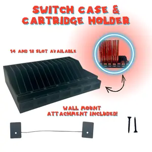 Nintendo Switch Game Display Case Storage Organizer | Wall Mount Included | Holds Cartridges & Cases