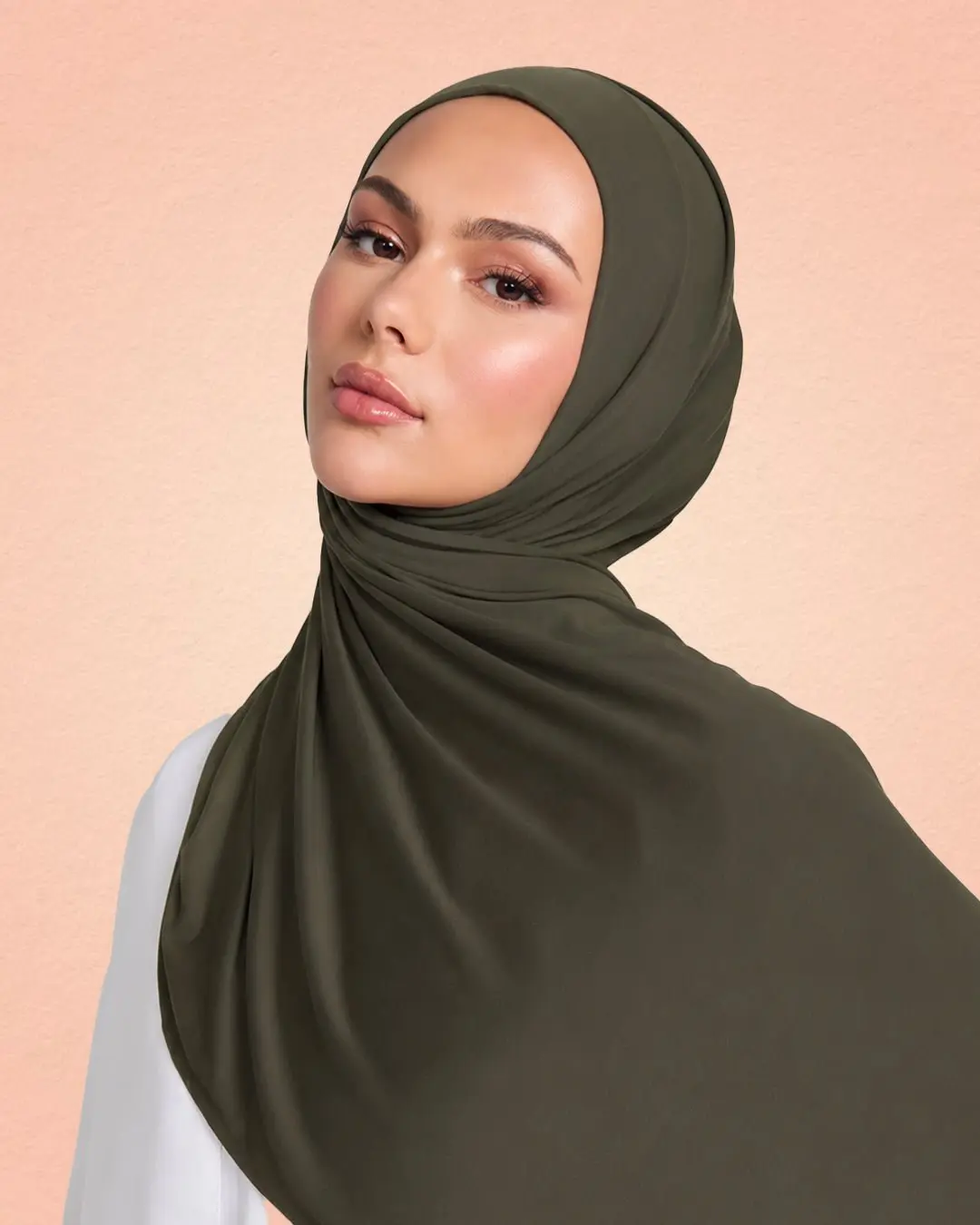 Women's Solid Olive Green Modal Hijab Soft Comfortable Lightweight Modest Headscarf for Everyday Wear All Seasons – Zoya Z
