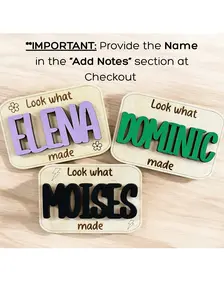 Personalized Magnet to Display Kid's Artwork, "Look What I Made" Custom Magnet