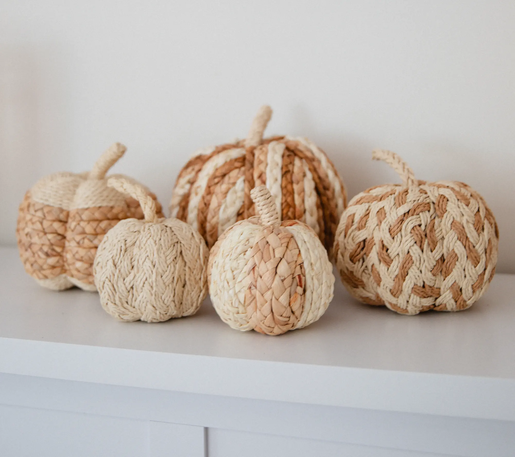 Set of 5 Assorted Size Rattan Pumpkins by Lauren McBride Set of 5 Assorted Size Rattan Pumpkins by Lauren McBride
