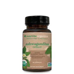 Nutrilite Organics Organic Ashwagandha Capsules 60 Count – Daily Calm, Relaxation & Sleep Support Supplement for Busy Lifestyle, 890 mg Ashwagandha with Rosemary, Plant-Based, Herbal Wellness Capsules - Healthcare, Dietary