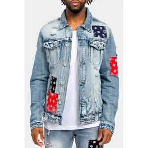 Bandana Paisley Patch Denim Jacket Bandana Paisley Patch Denim Jacket