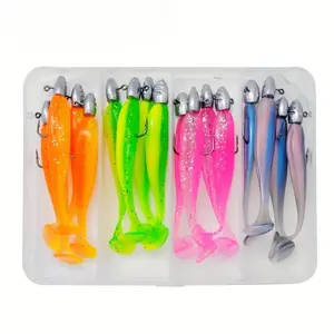 16pcs Soft Fishing Bait Set, Artificial Fishing Lure Kit for Barracuda & Perch, Outdoor Fishing Soft Bait Equipment Series