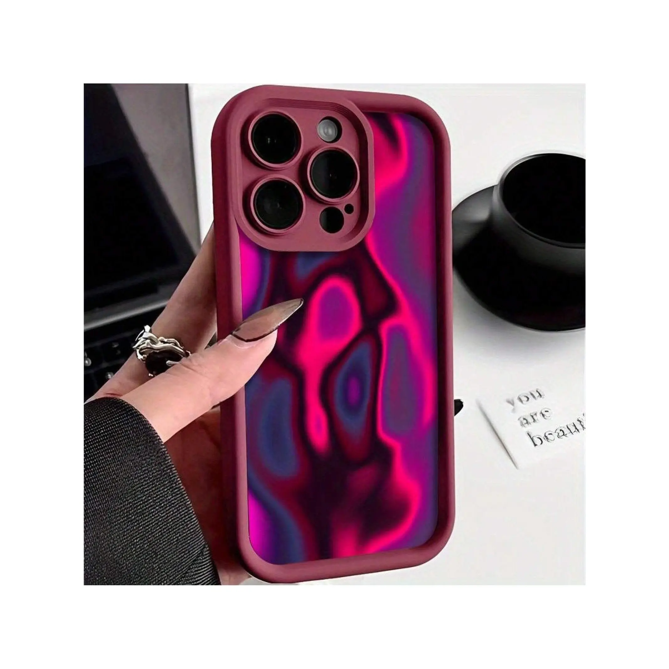 High-End Iridescent Textured Personalized Phone Case Suitable For Iphone 16  Pro Max/15 Pro/14 Plus/13/12/11/X/Xr/Xs Max, Shockproof And Durable, Stylish  Design, TPU Protective Cover. - TikTok Shop