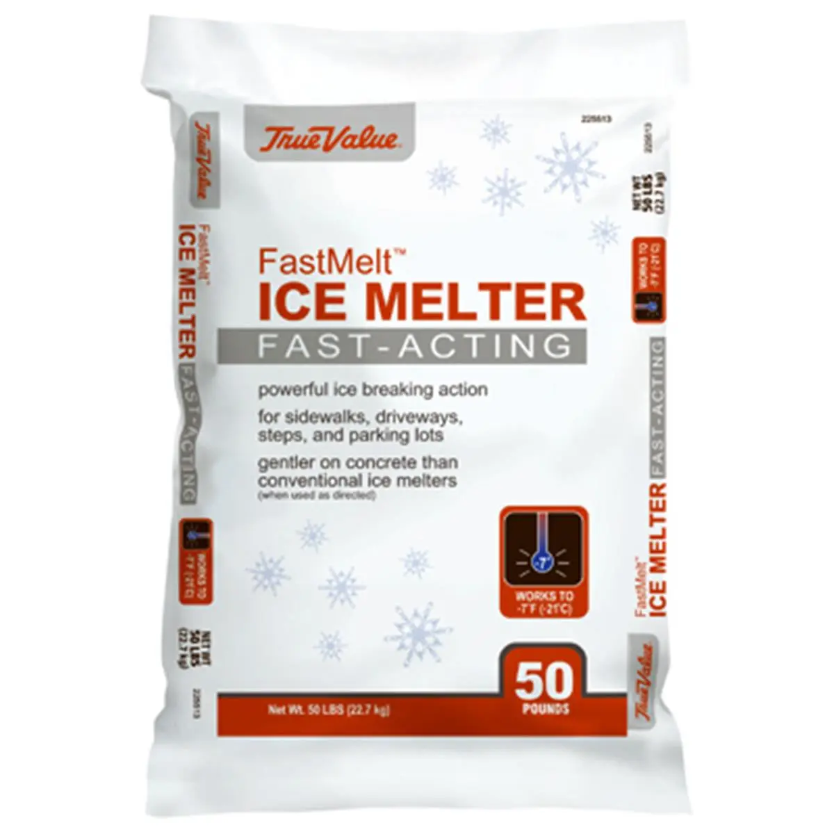 212 MAIN Fast Melt Ice Melter, 50 lbs Magnesium Chloride Formula, Cold Weather Performance, Concrete-Safe Specialty Garden Tool (True Value Compass Minerals)