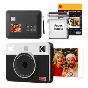KODAK Mini Shot 3 Retro 4PASS 2-in-1 Instant Digital Camera and Photo Printer (3x3 inches) Initial 8 Sheets + 30 Sheets Gift Bundle
