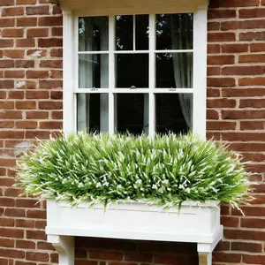 Artificial Plants Fake Flowers Monkey Grass, UV Resistant Realistic 20pcs Faux Greenery, Outdoor Decor for Home Garden