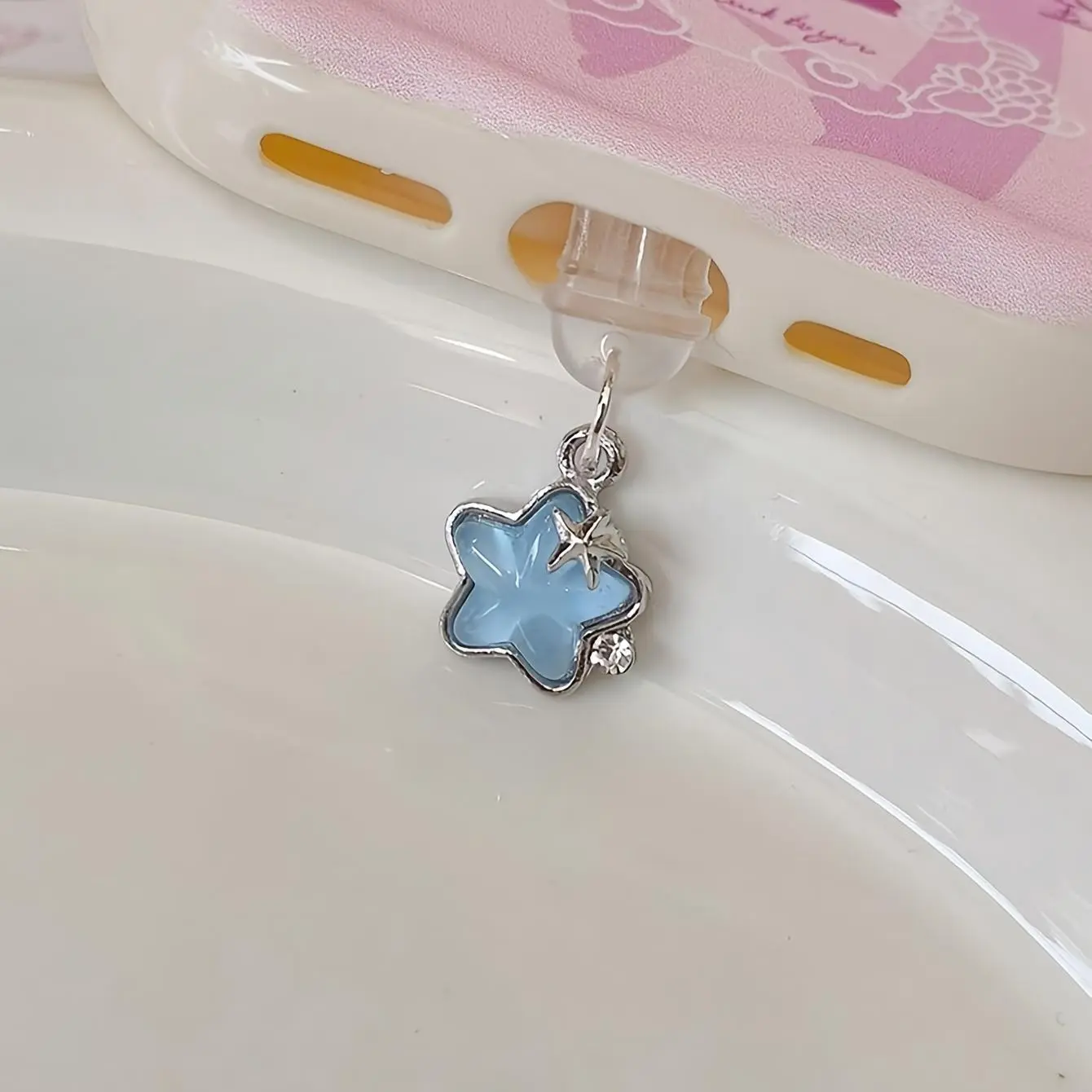 Star Design Phone Dust Plug, 1 Piece Cute Phone Charging Port Dust Plug, Anti Dust Plug for iPhone & Android Phone, Phone Charms, Phone Accessory