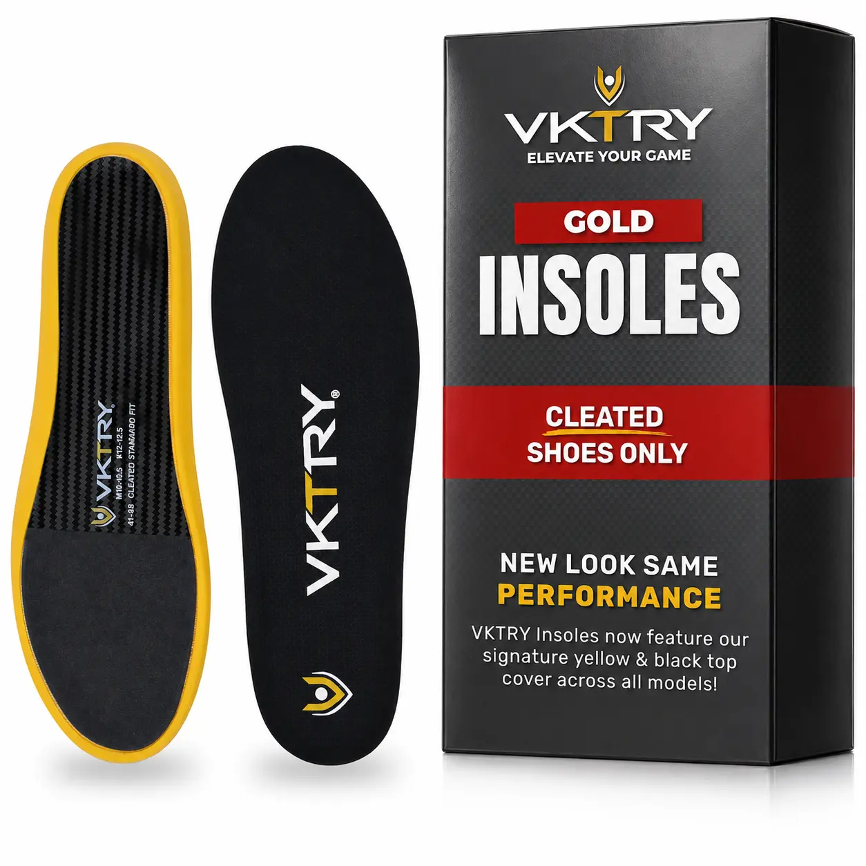 VKTRY Cleated Gold Carbon Fiber Performance Insoles VKTRY Cleated Gold Carbon Fiber Performance Insoles