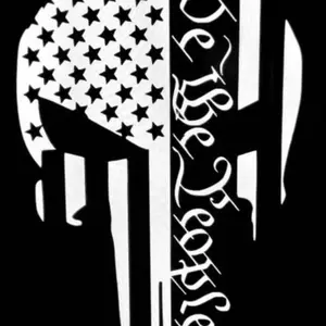 We the people skull patriotic vinyl decal sticker 5"