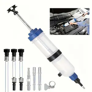 Manual Fluid Extractor & Filler, Syringe Style Pump for Power Steering Transmission Gear Oil & Brake Fluid Changes, Hand Vacuum Pump for ATV Boat Automotive Fluid Extraction