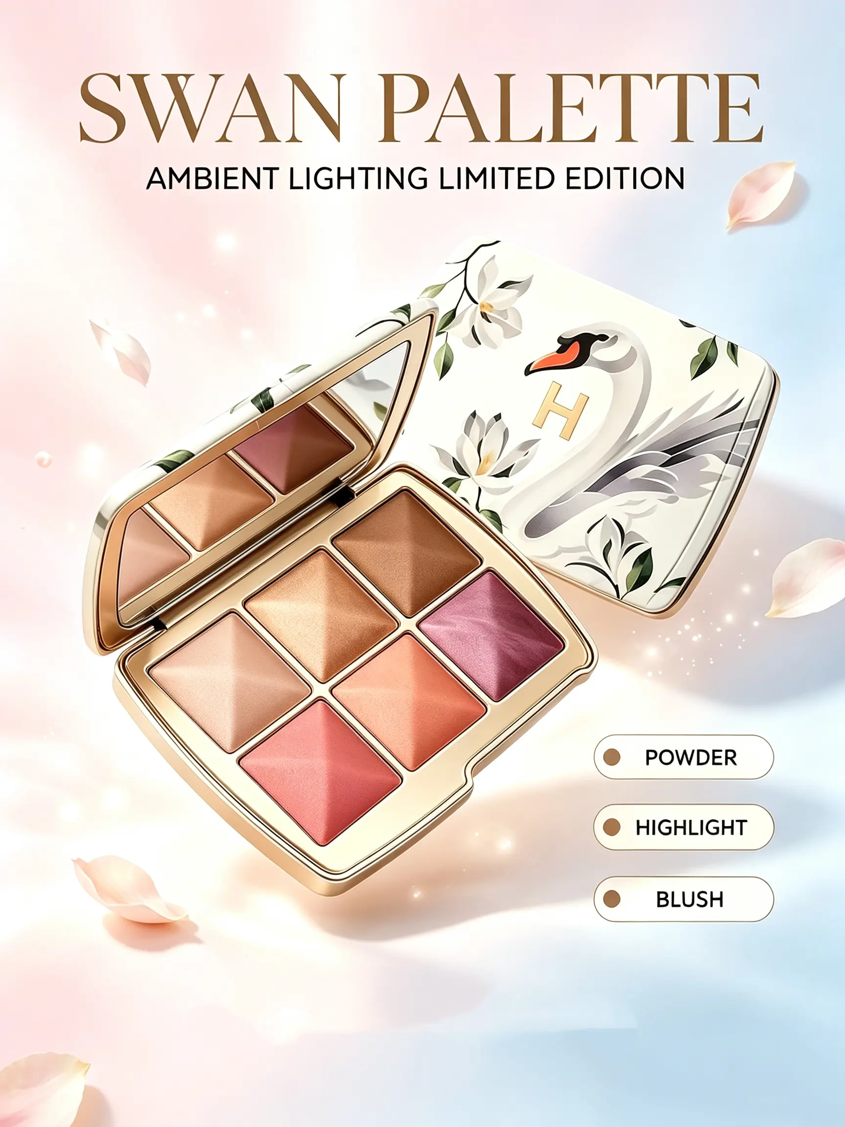 Face Makeup Palette 6 Shades | Buildable Blush Highlight Bronzer | Natural Glow For Daily & Vacation Makeup