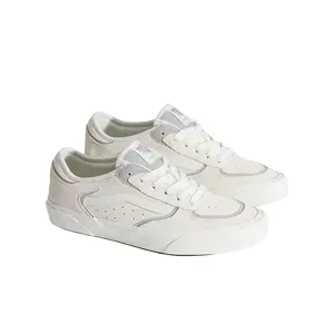 VANS Rowley 2-Tone White/Grey Low Cut Lace-Up Men's Walking Shoes - Padded Tongue, All-Day Casual Trainers, All Seasons Footwear, Rubber Sole