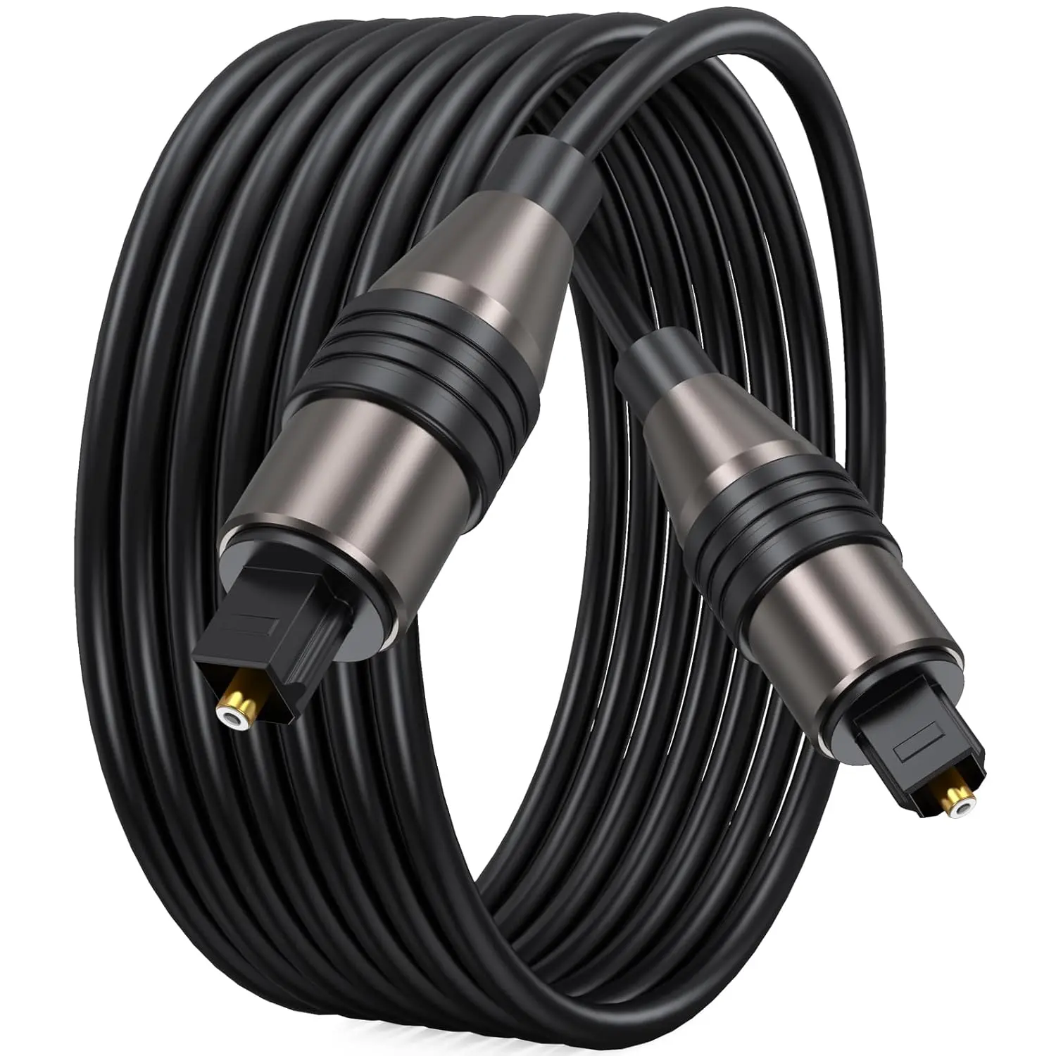 10 Ft Toslink Optical Audio Cable - Gold-Plated Aluminum Plug, Corrosion-Resistant Shell, S/PDIF Port, Decoder for DTS-HD/Dolby Digital, 5.1 Surround Sound Accessory for Digital TV, Soundbar, DVD with 12-Month After-Sales Service