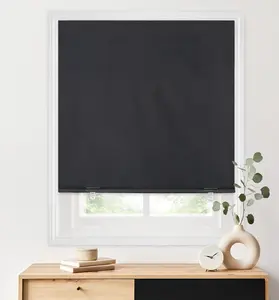 100% Blackout Cordless Roller Blinds - No Tools/No Drill Installation, Thermal Insulated, UV Protective, Privacy Window Shades for Bedroom (36''W x 72''H, Black)