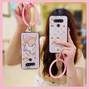 Creative Anti-knock Phone Case For LG K51/Reflect/L555DL Funny Youth Personality Waterproof Ring Back Cover Cute Dirt-resistant Bracelet Cartoon Protective heat dissipation