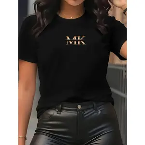Women's Y2K Retro Graphic Tee - Stretchy Polyester Blend T-Shirt, Machine Washable Everyday Casual Shirt for Parties, Outfits & Gifts - Non-See-Through Fabric in Multiple Colors & Sizes, Cute Shirts, Party Outfit, Classic Round Neck, Comfortable Fit