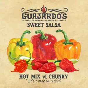 Hot Mix Chunky Sweet Salsa 16 oz - Naturally Sweet No Added Sugar Chunky Texture for Gourmet Dishes