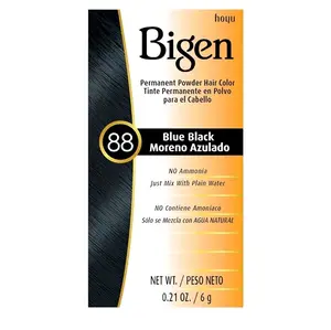 Bigen 88 Blue Black Permanent Powder Hair Color - No Ammonia, Mix with Plain Water, 0.21 oz # 88 Blue Black